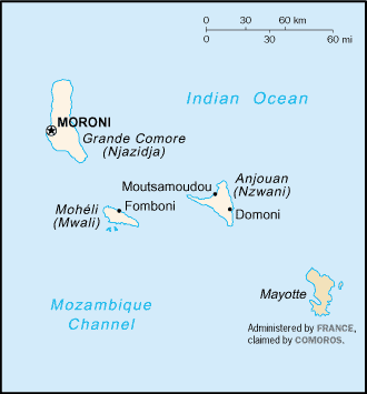 Map of Comoros